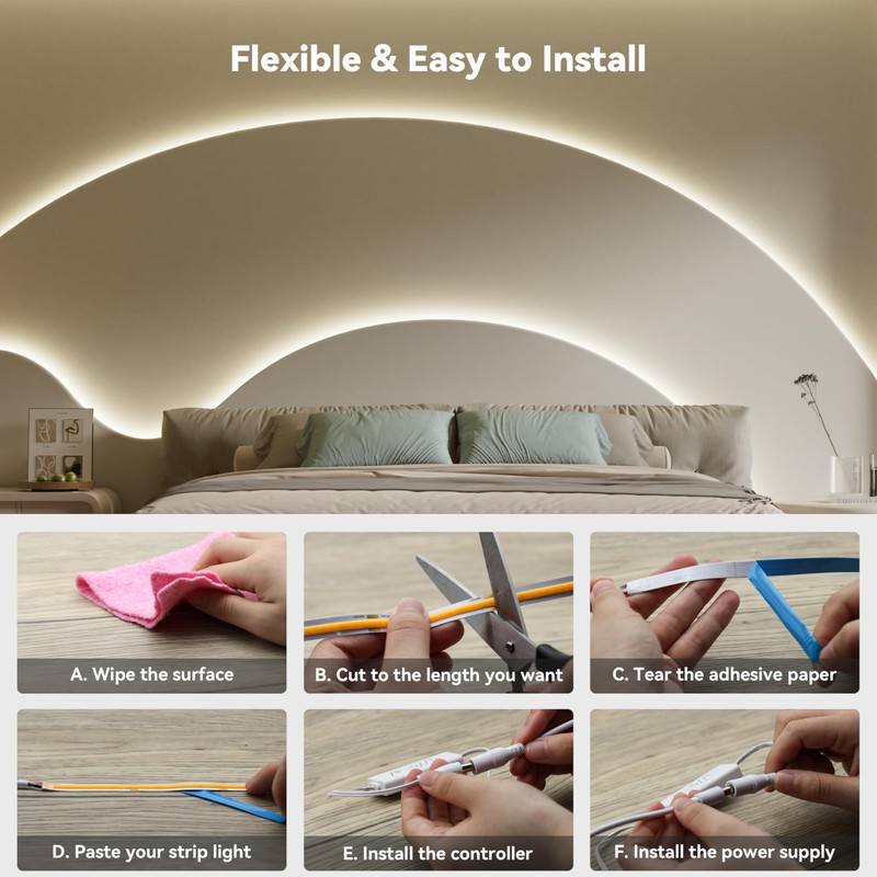 PAUTIX COB LED Strip Light 16.4ft,Engineering Level UL Listed Natural