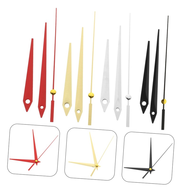 SEWACC 4 Sets Metal DIY Clock Hands Assortment for Clock