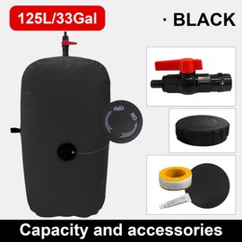 Large Capacity Water Storage Bladder 125L/33Gal Portable Water Tank Foldable Soft Water Bag for Gardening, Drought Resistance, Fire Prevention, Emergency Water, Agricultural Irrigation