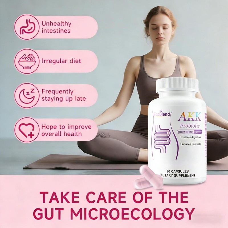 EcoBlend Probiotic 6 Strains AKK Formula for Gut Health, 90