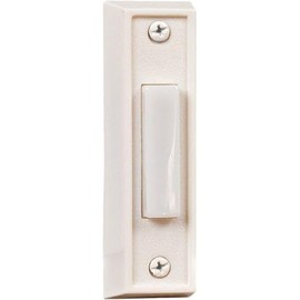 Craftmade BS6-W Builder Surface Mount Rectangle Lighted Doorbell LED Push Button, White (2.88"H x 0.88"W)