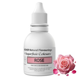 Sugarflair 100% Natural Flavour Estratto di Rose, Rosa - Aromi Naturale per Torte, Cupcake, Glasse, Pasticcini e Dessert, Aroma Alimentare - Aroma Natural, Kosher - 30 ml