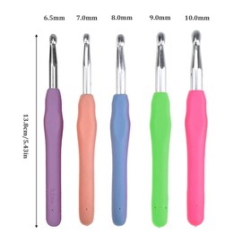 RDNKVB Large Crochet Hooks with Soft Handles Needles and Stitch Markers Size 6.5mm 7.0mm 8.0mm 9.0mm 10.0mm