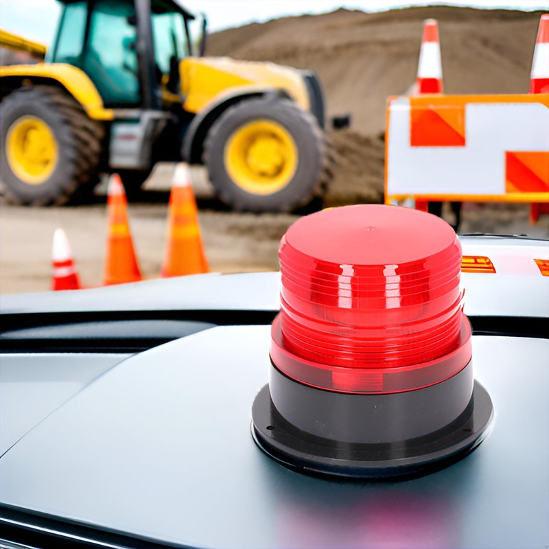 LED Strobe Light - Round Red Warning Safety Flashing Beacon,
