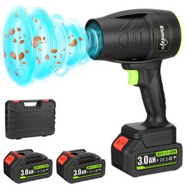 BlumWay Leaf Blower Cordless with Battery, Blowers for Lawn Care, Handheld Blower, 21V*2 Pcs Batteries Electric Leaf Blowers for Yard/Lawn Care, Dusting, Blowing Leaves, Battery Powered Leaf Blower