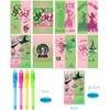 Junyaoii 12 UV Pens and 12 Witch themed Notebooks, Children's