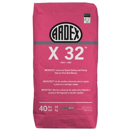 Ardex X 32 MICROTEC Universal Rapid Setting and Drying Thin-to-Thick Bed Mortar, 40 lbs (18 kg) Bag, Gray (12594)