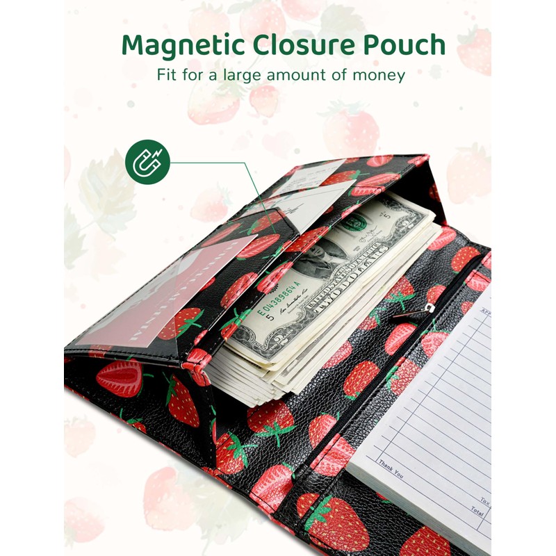 Server Book with Zipper Pocket and Magnetic Closure Server Booklet