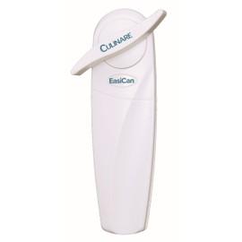 Culinare C10005 EasiCan Tin Opener, White, Plastic/Stainless Steel, Manual Can Opener, Precision Cutting and Clean Lid Removal