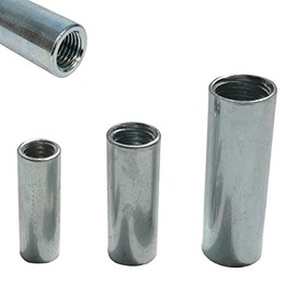12 x Galvanised Steel Threaded Sleeves, Sturdy Thread Insert, Ideal as Threaded Sleeve, Spacer Sleeve (M8)