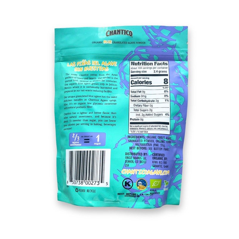 Chantico Sweet Granulated Agave Powder (3 pack, 250g of each,