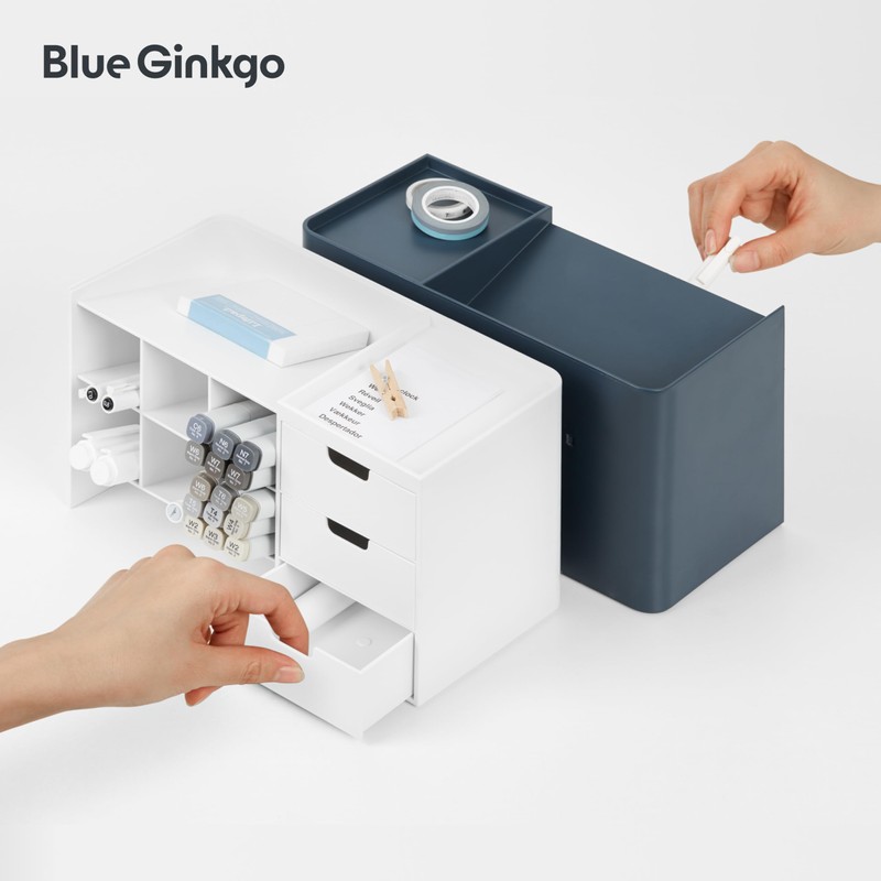 BLUE GINKGO Hive Stack Desk Organizer – Stackable Pen Holder,