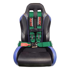 STVMotorsports 4 Point Harness - 3” Pads - Universal V-Type - Bolt In - Latch and Link Quick Release - for Off-Road, UTV, Trucks, Side by Side (SINGLE) (Green)