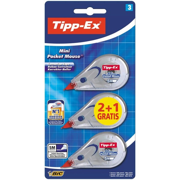 Tipp-Ex Mini Pocket Mouse Correction TapeÂ âÂ Pack of 2Â + 1
