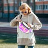 Holographic Waist Bags, Women's Purple Belt Bag, Waterproof Travel Belt