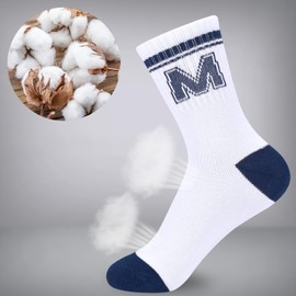 ouhos 5 Pairs Boys Winter Walking Cotton Socks Soft Comfortable Hiking Sports Calf Socks 5-15 Years Children Gifts for Kids Boys