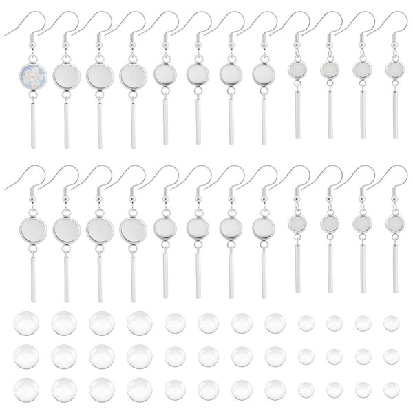 UNICRAFTALE 30PCS Piercing Bezel Piercing Hooks Stainless Steel Earring Hooks