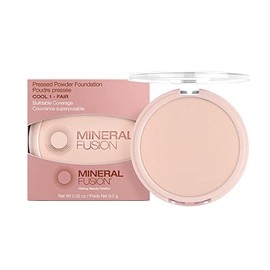 Mineral Fusion Mineral Fusion Pressed Powder Foundation, Cool 1 - Fair Skin w/ Pink/Red Undertones, Age Defying Foundation Makeup with Matte Finish, Talc Free Face Powder, Hypoallergenic, Cruelty-Free, 0.32 Oz