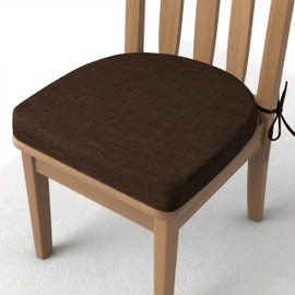 AddGrace Chair Cushions for Dining Chairs 17 * 16 * 2 inch Non-Slip U-Shaped Seat Cushions with Ties Thickened Seat Pads for Kitchen Dining Room(Coffee,1 Pack)