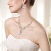 BriLove Bridal Jewellery Set for Wedding Women Multi Teardrop Cluster