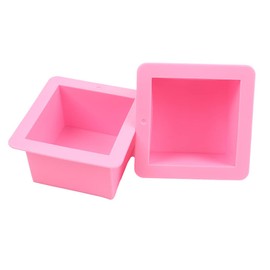 BAKER DEPOT 500ML Silicone Mold For Handmade Soap Mold Toast Mold Bread Mould Square, Set of 2
