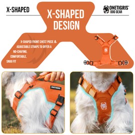 Onetigris Small Harness Dog Harness and Leash Set,Mini Trooper No Pull Dog Vest Fully Adjustable Harness for Puppy Dog and Cats, Dog Vest Harness for XXXS XXS XS Pets (Orange, XS)