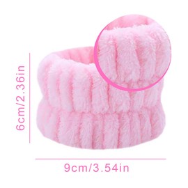 Pack of 4 Wrist Spa Wash Bands, Microfibre Wrist Washing Towel, Wrist Wash Bands, Elastic Wrist Sweatband, for Washing Face, Shower, Yoga, Sports (Pink and Blue)
