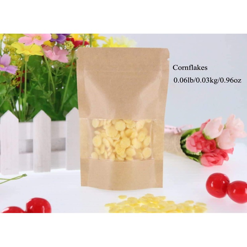 SumDirect 50Pcs 9x14cm Bolsas de Papel Kraft con Cierre, Bolsas