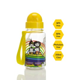 Zip & Zoe Kids Rainbow Drinking Water Bottle With Straw BPA, BPS and Pthalate-Free