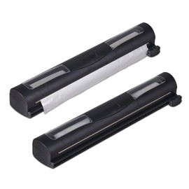 Relaxdays 10034375 Cutter Set of 2 for Aluminium and Cling Film, Viewing Window, Smooth Separation, Foil Dispenser, Black, Metal Polypropylene