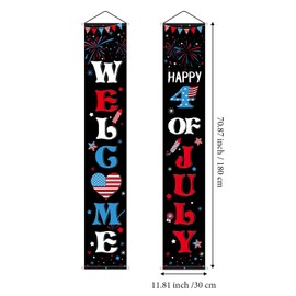 Blulu 2 Pcs 4Th Of July Banners For Outside Welcome Porch Sign Home De