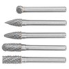 5Pcs Rotary File Bit 2 Pattern Woodworking Grinding Head Drill