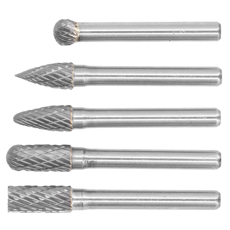 5Pcs Rotary File Bit 2 Pattern Woodworking Grinding Head Drill