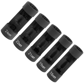 UTMALL 5 pieces Strut Nut Socket 18mm 19mm 21mm 22mm 24mm with 12 Point 1/2" Drive, Suspension Strut Nut Socket Tool Easy Remove Strut Nuts