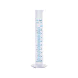 Transparent Plastic Graduated Cylinder Scientific Measuring Cylinder Chemical Measuring Test Tube Blue Line Graduated Test Tube Lab Liquid Measuring Tool 100ml