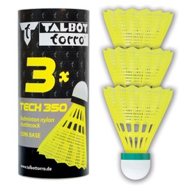Talbot-Torro Tech 350, Nylon Shuttlecocks, Tube of 3 pcs.