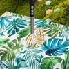 bnhjsdw Tropical Leaves Outdoor Tablecloth with Umbrella Hole for Rectangle