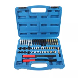 LUTIFIX 42PCS Thread Repair Kit UNC/UNF Metric Thread Chaser Tool W/21 Rrethreading Dies