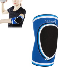 Rehband PRN Children's Elbow Pads, 1 Piece or 1 Pair, Elbow Pads, 3 mm Neoprene, Handball Pad, Elbow Pads, Elbow Support for Young Athletes, Colour: Blue, Size: L