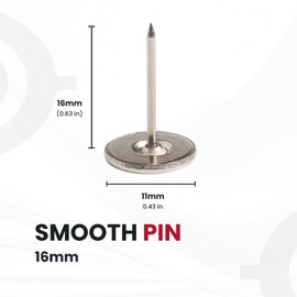 16MM Smooth Flathead Pins for Retail Security Tags EAS Loss Prevention – 1000 Count – Checkpoint Security Compatible for Theft Prevention – for Apparel, Accessories, Others by BullsEye Protection