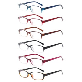 NORPERWIS 6 Pack Ladies Reading Glasses for Women Blue Light Blocking Spring Hinge Fashion Eyeglasses Readers for Women (Mix Color, 1.50)