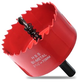 GARHWAL Bi-Metal Hole Saw 70 mm with Arbor and Pilot Bit - Smooth Fast Cutting for Wood, Plywood, Plastic, Drywall, Thin Metal Sheets, and More | Ideal for Ceiling Light Installation and DIY Projects