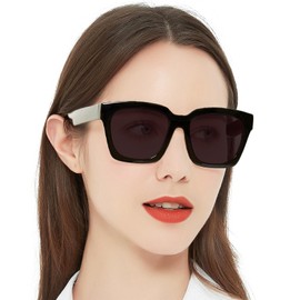 OCCI CHIARI Women's Sunglasses Outdoor Glasses Block U V 400 for Women Medium Square Sunglasses Fashion Glasses (Black)