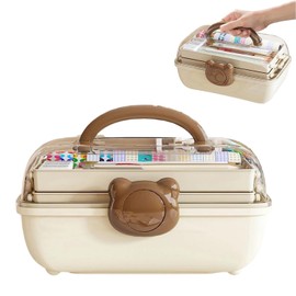 Bssowe Organizer Per Accessori Per Capelli, Contenitore Per Accessori Per Capelli Per Bambini, Accessori Per Capelli e Scatole, Scatola Portaoggetti Multiuso, per Da Cucito, Unghie, Capelli (Marrone)