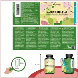 Vegavero Artichoke Leaf Extract Complex | 120 Capsules | HIGH DOSE 80% Silymarin | Liver Detox | No Additives | Vegan