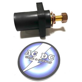 HUBBELL HBLMRSBK, Recept MALE STR/BLACK Threaded Stud,  CAMLOCK W/NUT/WASHER/L