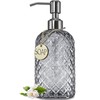 JASAI 18Oz Gray Glass Soap Dispenser with Rust Proof Pump,