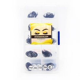 GorgeousLash 20D, 25D Mega Lashes. 500 Premade Volume Lash Fans. Eyelash Extensions. Handmade! (25D - C Curl - 0.03, 19mm)