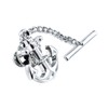 Silver Tone Tie Pin Tie Tack with Chain Partty Accessories