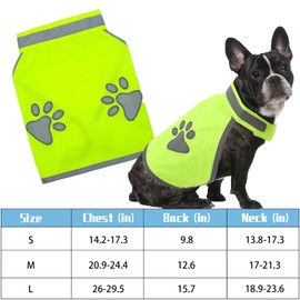 Sikweny High Visibility Vest Dog Reflective Stripes Dog Reflective Vest with Reflective Elements Safety Vests Adjustable Design for Night Hikes Outdoor Adventures Cycling Accompaniment Training and